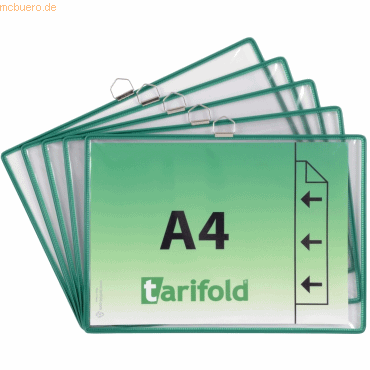 Tarifold Hängetafeln A4 quer grün 5 Stück von Tarifold