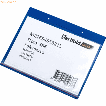 Tarifold Kennzeichnungshülle Dry-Zip A5 quer PVC VE=10 Stück blau von Tarifold