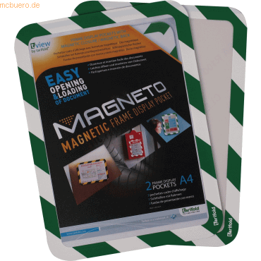 Tarifold Sichtrahmen Magneto Safety Line A4 magnetisch grün/weiß 2 Stü von Tarifold