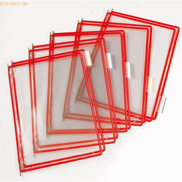 Tarifold Sichttafel A4 rot 10 Stück mit 5 Aufsteckreitern 50mm von Tarifold
