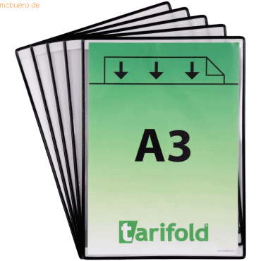 Tarifold Sichttafel selbsthaftend A3 schwarz VE=5 Stück von Tarifold