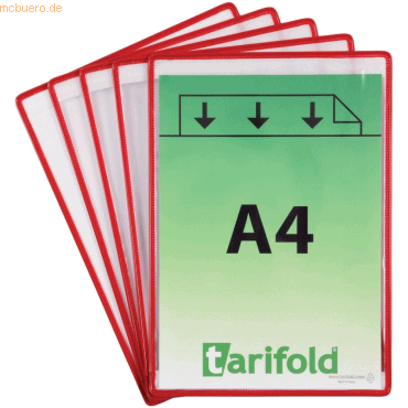 Tarifold Sichttafel selbsthaftend A4 rot VE=5 Stück von Tarifold