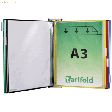 Tarifold Wandelement magnetisch A3 Metall grau 10 Sichttafeln farbig s von Tarifold