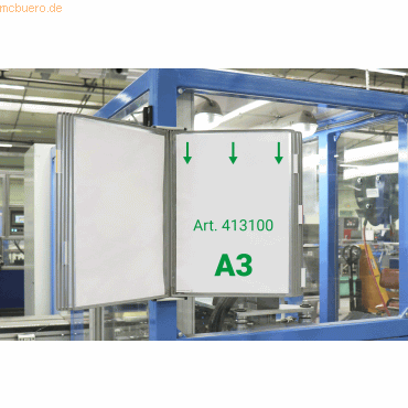 Tarifold Wandsichttafelsystem A3 grau Metall mit 10 Sichttafeln grau von Tarifold