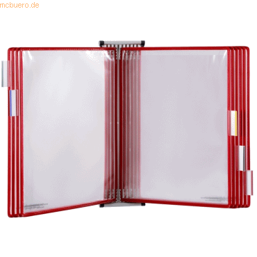 Tarifold Wandsichttafelsystem A3 grau Metall mit 10 Sichttafeln rot von Tarifold