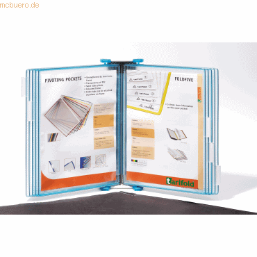 Tarifold Wandsichttafelsystem A4 grau Metall mit 10 Sichttafeln durchs von Tarifold