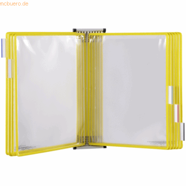 Tarifold Wandsichttafelsystem A5 grau Metall mit 10 Sichttafeln gelb von Tarifold