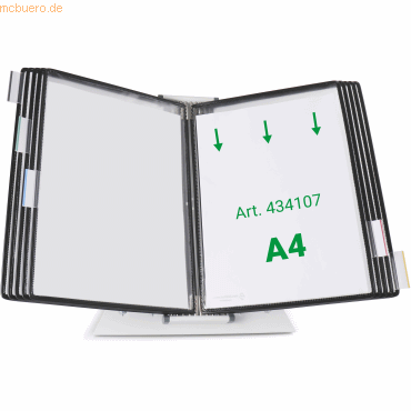 Tarifold Wandsichttafelsystem Pult A4 grau Metall mit 10 Sichttafeln A von Tarifold