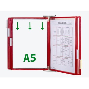 tarifold Wand-Sichttafelsystem 425103 DIN A5 rot mit 10 St. Sichttafeln von Tarifold