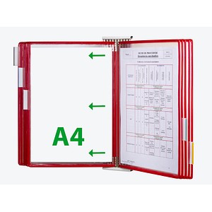 tarifold Wand-Sichttafelsystem 427103 DIN A4 rot mit 10 St. Sichttafeln von Tarifold