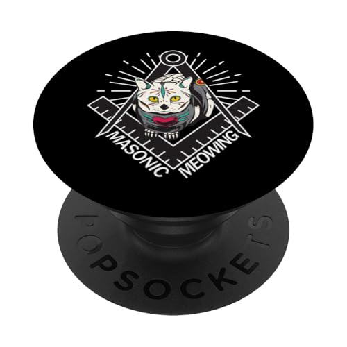 Masonic Meowing Katze Freimaurer Templer Esoterik spiritual PopSockets Klebender PopGrip von Tarot Astrologie Psychologie Zubehör set Geschenke