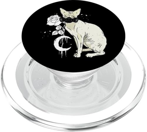 Occult Moon Rose sphynx Katze Okkult Cyber Gothic PopSockets PopGrip für MagSafe von Tarot Astrologie Psychologie Zubehör set Geschenke