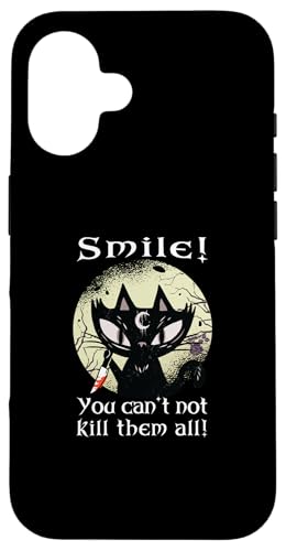 Occult Witchcraft Hexe Moon Rose lächle Katze Okkult Gothic Hülle für iPhone 16 Occult Witchcraft Hexe Moon Rose lächle Katze Okkult Gothic Hülle für iPhone 16 von Tarot Astrologie Psychologie Zubehör set Geschenke