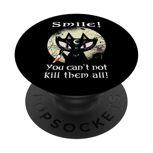 Occult Witchcraft Hexe Moon Rose lächle Katze Okkult Gothic PopSockets Klebender PopGrip von Tarot Astrologie Psychologie Zubehör set Geschenke