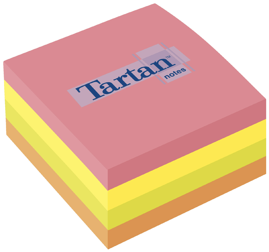 Tartan Haftnotiz Würfel, 76 x 76 mm, farbig sortiert von Tartan