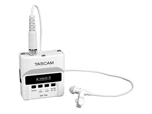 Tascam DR-10L/LW Digitaler Audio-Recorder mit Lavalier-Mikrofon – Weiß – Modell DR-10LW von Tascam
