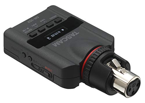 Tascam DR-10X – Audiorecorder zum Aufstecken auf ein Mikrofon, Schwarz von Tascam