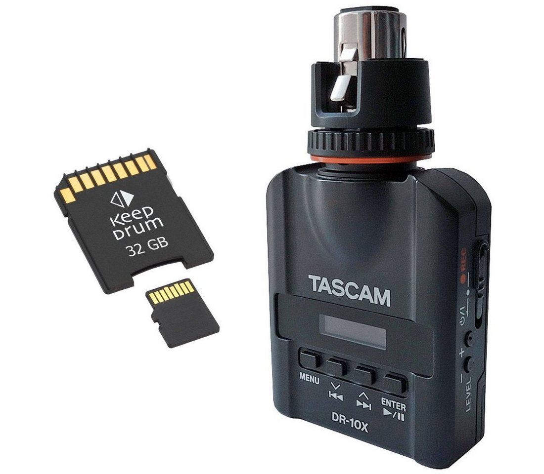 Tascam DR-10X Recorder Digitales Aufnahmegerät (mit SD-Karte 32 GB) von Tascam