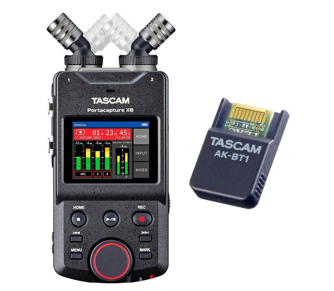 Tascam Portacapture X6 Audio-Recorder Digitales Aufnahmegerät (mit Bluetooth-Adapter) von Tascam
