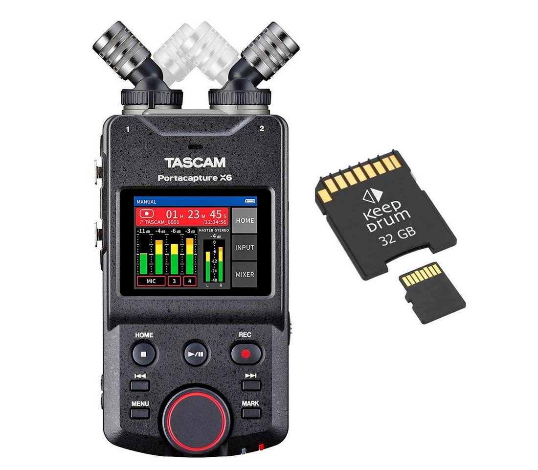 Tascam Portacapture X6 Audio-Recorder Digitales Aufnahmegerät (mit Speicherkarte) von Tascam
