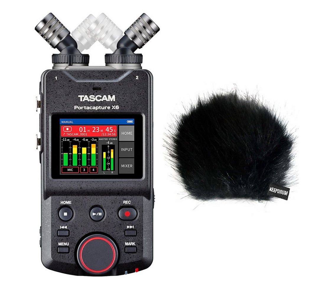 Tascam Portacapture X6 Audio-Recorder Digitales Aufnahmegerät (mit Windschutz) von Tascam