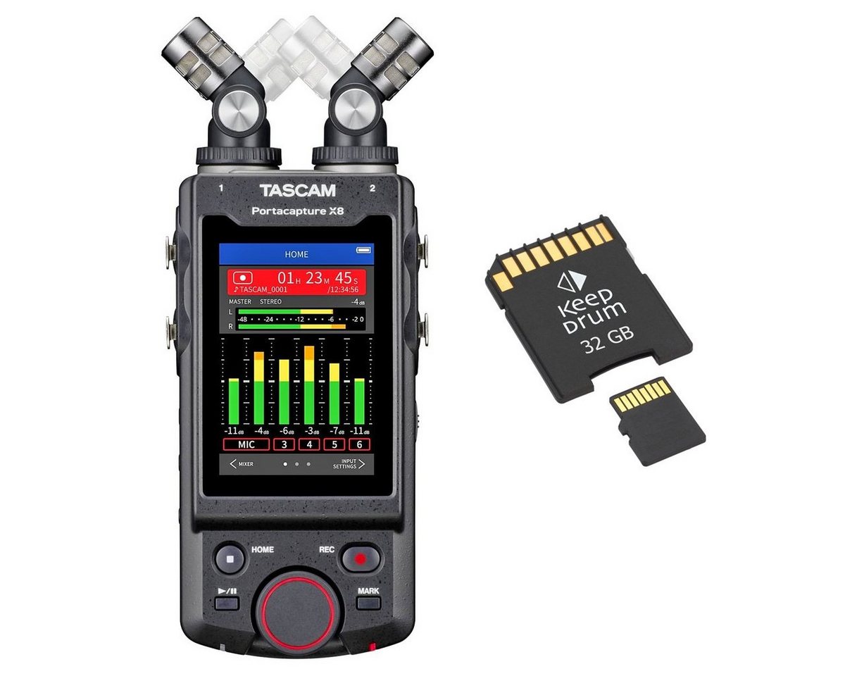 Tascam Portacapture X8 Audio-Recorder Digitales Aufnahmegerät (mit Speicherkarte) von Tascam