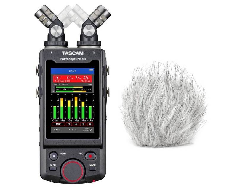 Tascam Portacapture X8 Audio-Recorder Digitales Aufnahmegerät (mit Windschutz) von Tascam