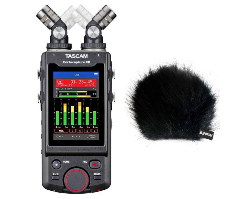 Tascam Portacapture X8 Audio-Recorder Digitales Aufnahmegerät (mit Windschutz) von Tascam