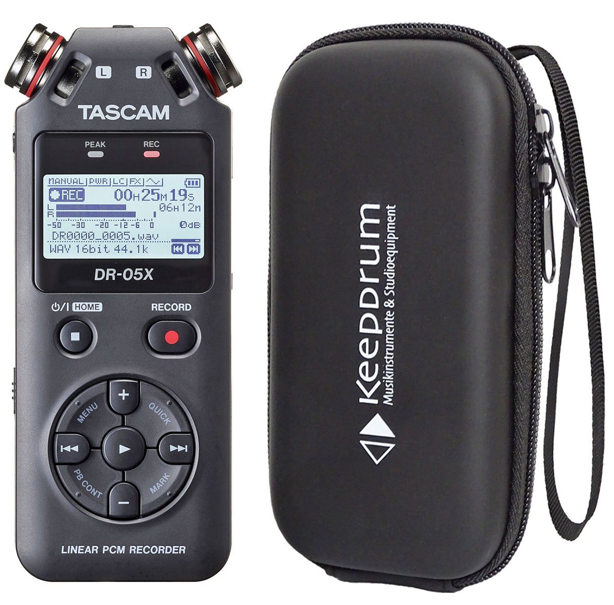 Tascam Tascam DR-05X Audio-Recorder + Tasche Soft-Case Digitales Aufnahmegerät von Tascam