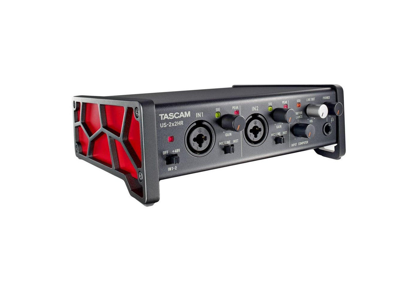 Tascam US-2x2HR USB Audio-Midi-Interface Digitales Aufnahmegerät von Tascam