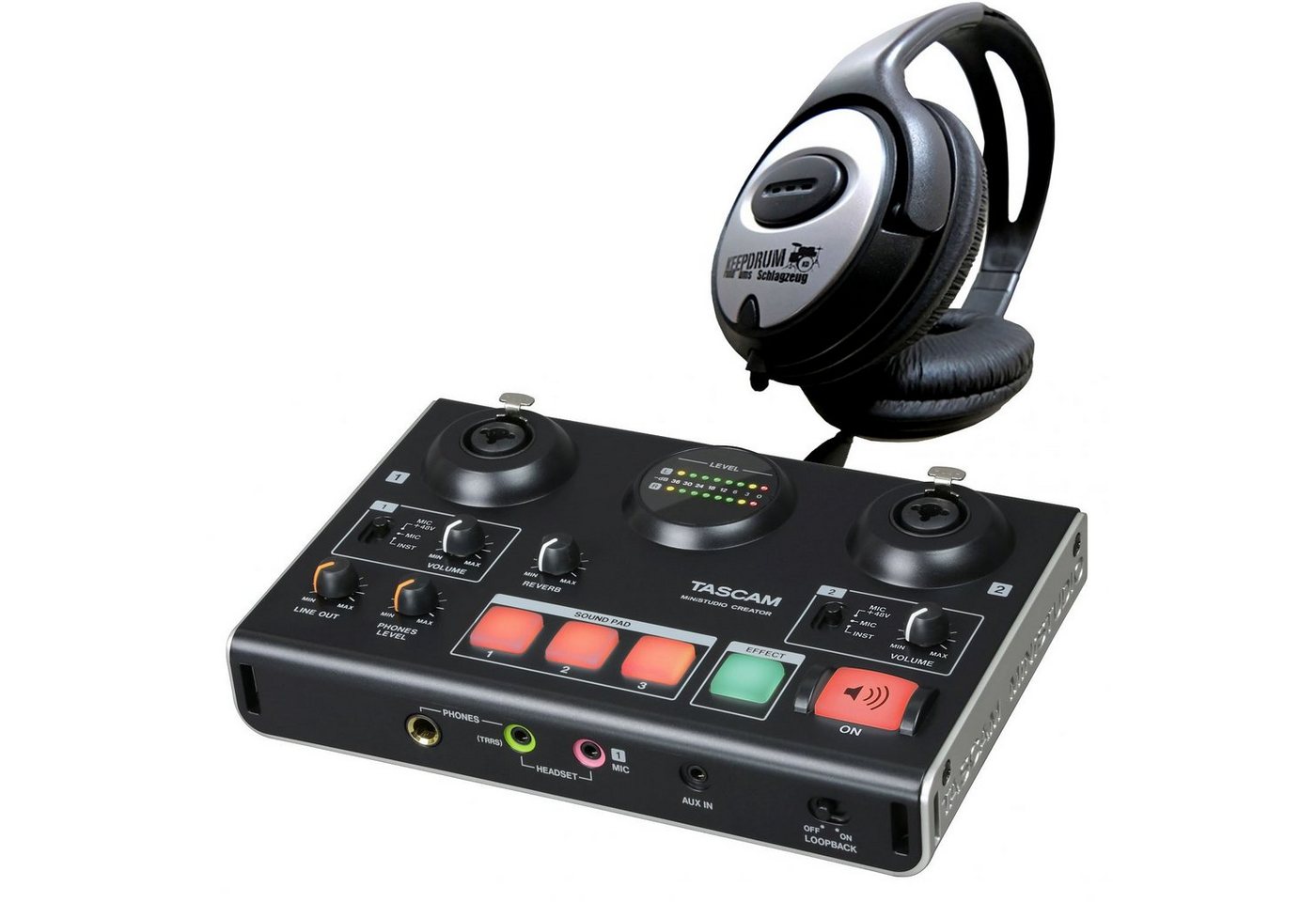 Tascam US-42B MiniStudio Creator Interface Digitales Aufnahmegerät (mit Kopfhörer) von Tascam