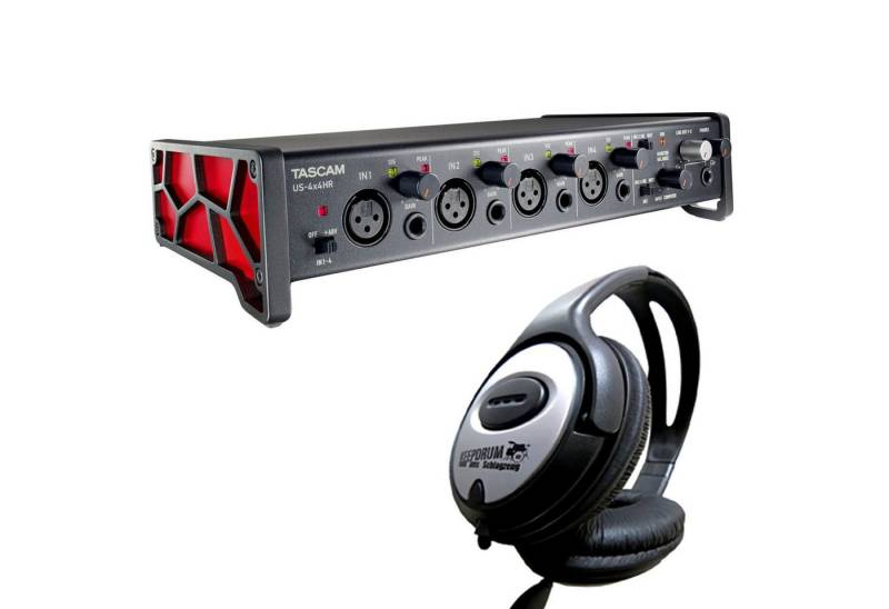 Tascam US-4x4HR Audio-Midi-Interface Digitales Aufnahmegerät (mit Kopfhörer) von Tascam