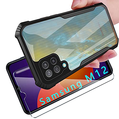 Tasch HYMY Hülle für Samsung Galaxy M12 Handyhülle Schutzhülle Robust Bumper Case Cover mit 1Pcs Schutzfolie Glass Bumper Stoßdämpfung Schutzhülle mit HD Folie Schutzfolie-Schwarz Tasch HYMY Hülle für Samsung Galaxy M12 Handyhülle Schutzhülle Robust Bumper Case Cover mit 1Pcs Schutzfolie Glass Bumper Stoßdämpfung Schutzhülle mit HD Folie Schutzfolie-Schwarz von Tasch