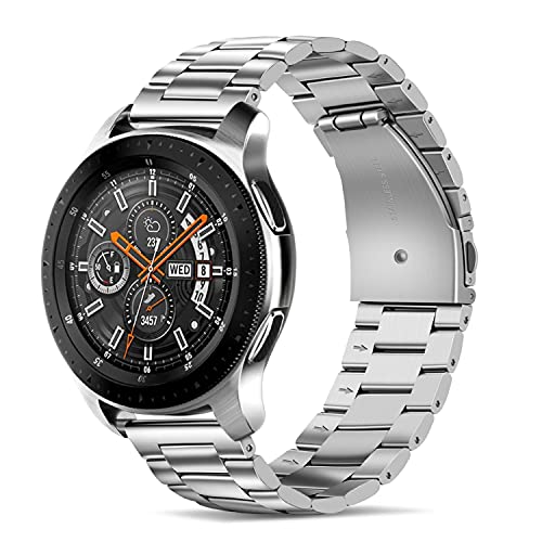 Tasikar 20mm Armband Kompatibel mit Samsung Galaxy Watch 6/5/4 Armband 40mm 44mm/Watch 6 Classic 43mm 47mm/Watch 5 Pro/Watch 4 Classic, Edelstahl Metall Ersatzarmbänder für Galaxy Watch 3, Silber von Tasikar