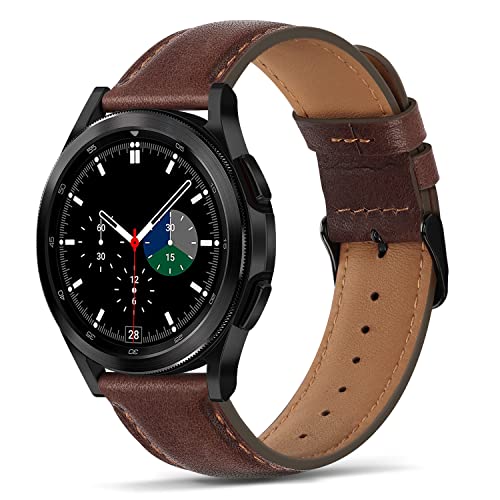Tasikar 22mm Armband Kompatibel mit Samsung Galaxy Watch 3 45mm/Galaxy Watch 46mm Armband, Premium Echte Leder Ersatzarmband für Huawei Watch GT 3 46mm/GT 2 46mm/Gear S3, 22mm, Dunkelbraun von Tasikar
