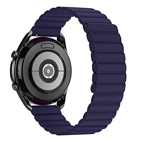 Tasikar 22mm Armband Kompatibel mit Samsung Galaxy Watch 3 45mm/Huawei Watch GT2 46mm/GT3 46mm Armband, Silikon Magnetverschluss [Doppelseitig Tragbar] Uhrband für Galaxy Watch 46mm (Blau) von Tasikar