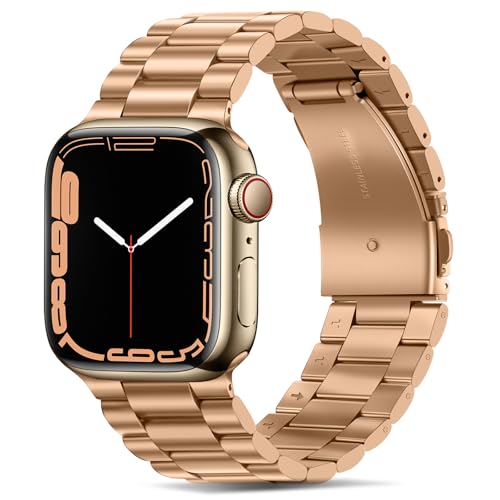 Tasikar Armbänder Kompatibel mit Apple Watch 42mm(Series 10) 41mm 40mm 38mm Prämie Edelstahl Metallarmband Kompatibel mit Apple Watch SE 2 SE Seires 10 9 8 7 6 5 4 3 2 1, Roségold von Tasikar