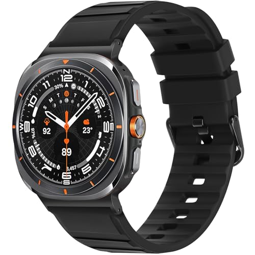 Tasikar Armbänder Kompatibel mit Samsung Galaxy Watch Ultra 47mm Weich Silikon Uhrenarmband für Herren Damen, Schwarz Tasikar Armbänder Kompatibel mit Samsung Galaxy Watch Ultra 47mm Weich Silikon Uhrenarmband für Herren Damen, Schwarz von Tasikar