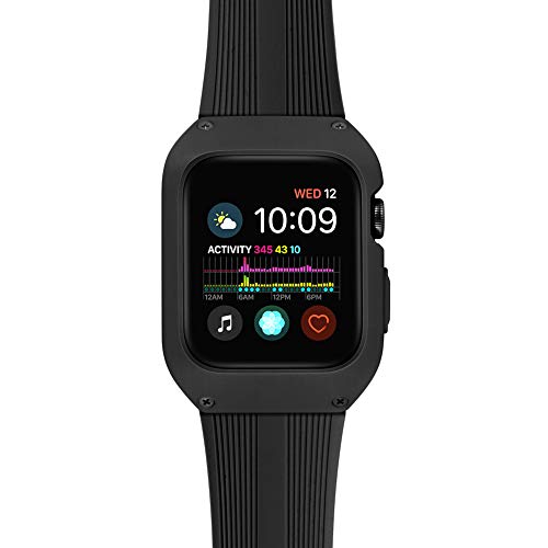 Tasikar Armband Kompatibel mit Apple Watch Armband 42mm mit Robuste Schutzhülle Silikon Armband Kompatibel mit Apple Watch Series 3 Series 2 Series 1 (Schwarz) von Tasikar
