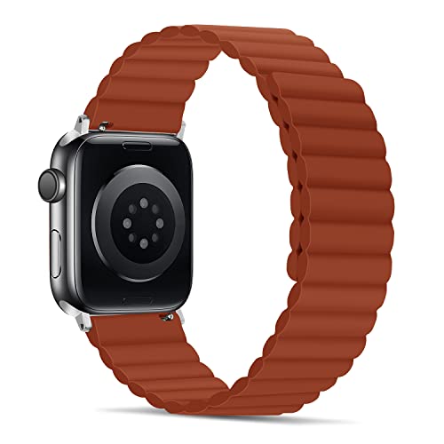 Tasikar Band Kompatibel mit Apple Watch Armband 42mm (Series 10) 41mm 40mm 38mm, Silikon Ersatzarmband mit Starkem Magnetverschluss Kompatibel iWatch SE 2 SE Series 10 9 8 7 6 5 4 3 2 1 (Rot) von Tasikar