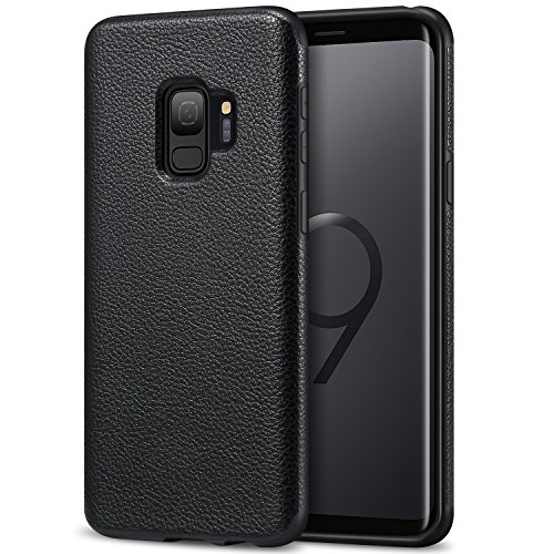 Tasikar Galaxy S9 Hülle mit Premium PU Leder und weichem TPU Design Slim Case kompatibel mit Samsung Galaxy S9 (schwarz) von Tasikar