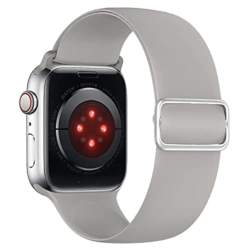 Tasikar Kompatibel mit Apple Watch Armband 41mm 40mm 38mm, Ersatzband aus Weichem Silikon, Verstellbares Elastisches Sportarmband Kompatibel mit Apple Watch SE Serie 9 8 7 6 5 4 3 2 (Wolkiges Grau) von Tasikar