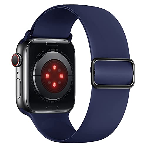 Tasikar Kompatibel mit Apple Watch Armband 49mm 45mm 44mm 42mm, Ersatzband aus Silikon, Verstellbares Elastisches Sportarmband Kompatibel mit Apple Watch Ultra SE Serie 9 8 7 6 5 4 3 Mitternachtsblau von Tasikar