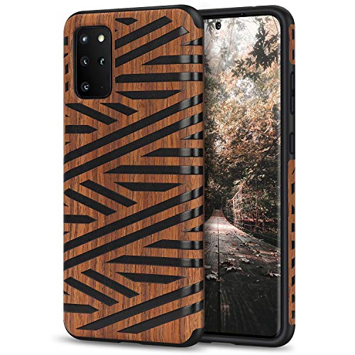 Tasikar Kompatibel mit Samsung Galaxy S20 Plus Hülle Holz Design Schutzhülle und TPU Hybrid Handyhülle (Leder und Holz) von Tasikar