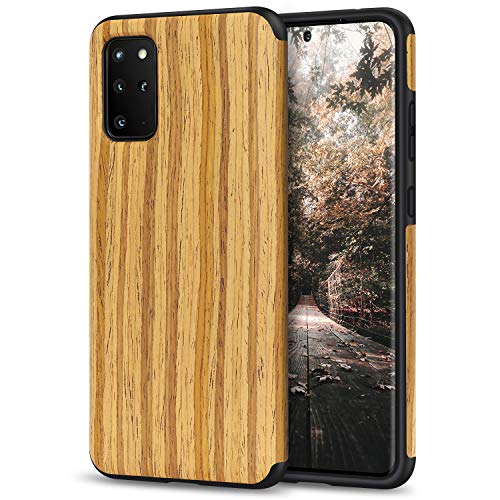 Tasikar Kompatibel mit Samsung Galaxy S20 Plus Hülle Holz Design Schutzhülle und TPU Hybrid Handyhülle (Teak) von Tasikar