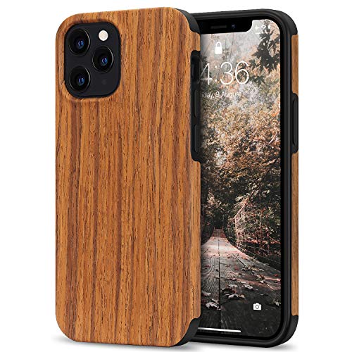 Tasikar Kompatibel mit iPhone 12 Pro Max Hülle Holz Design Hybrid Handyhülle Weiche Schutzhülle (Redwood) von Tasikar