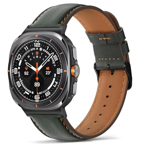 Tasikar Lederarmbänder Armbänder kompatibel mit Samsung Galaxy Watch Ultra 47 mm Herren/Damen Armbänder kompatibel mit Samsung Galaxy Watch 7 Ultra Armband, Grün von Tasikar