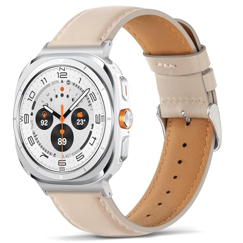 Tasikar Lederarmbänder Armbänder kompatibel mit Samsung Galaxy Watch Ultra 47 mm Herren/Damen Armbänder kompatibel mit Samsung Galaxy Watch 7 Ultra Armband, Sternenlicht von Tasikar