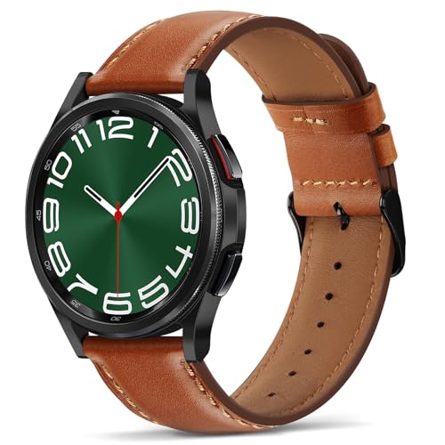 Tasikar Lederarmbänder kompatibel mit Samsung Galaxy Watch 7/6/5/4 Band/Watch 6 Classic 43 mm 47 mm/Watch 5 Pro Band, Echtlederarmband für Galaxy Watch 4 Classic/Watch 3, Klassisch braun Tasikar Lederarmbänder kompatibel mit Samsung Galaxy Watch 7/6/5/4 Band/Watch 6 Classic 43 mm 47 mm/Watch 5 Pro Band, Echtlederarmband für Galaxy Watch 4 Classic/Watch 3, Klassisch braun von Tasikar