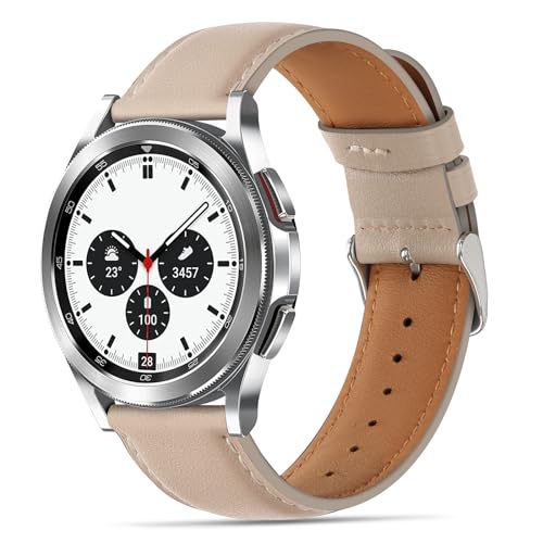 Tasikar Lederarmbänder kompatibel mit Samsung Galaxy Watch 7/6/5/4 Band/Watch 6 Classic 43 mm 47 mm/Watch 5 Pro Band, Echtlederarmband für Galaxy Watch 4 Classic/Watch 3, Sternenlicht Tasikar Lederarmbänder kompatibel mit Samsung Galaxy Watch 7/6/5/4 Band/Watch 6 Classic 43 mm 47 mm/Watch 5 Pro Band, Echtlederarmband für Galaxy Watch 4 Classic/Watch 3, Sternenlicht von Tasikar